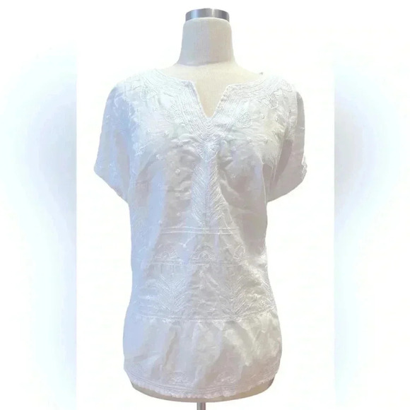 Chicos white Pancho embroidery blouse - Picture 1 of 7